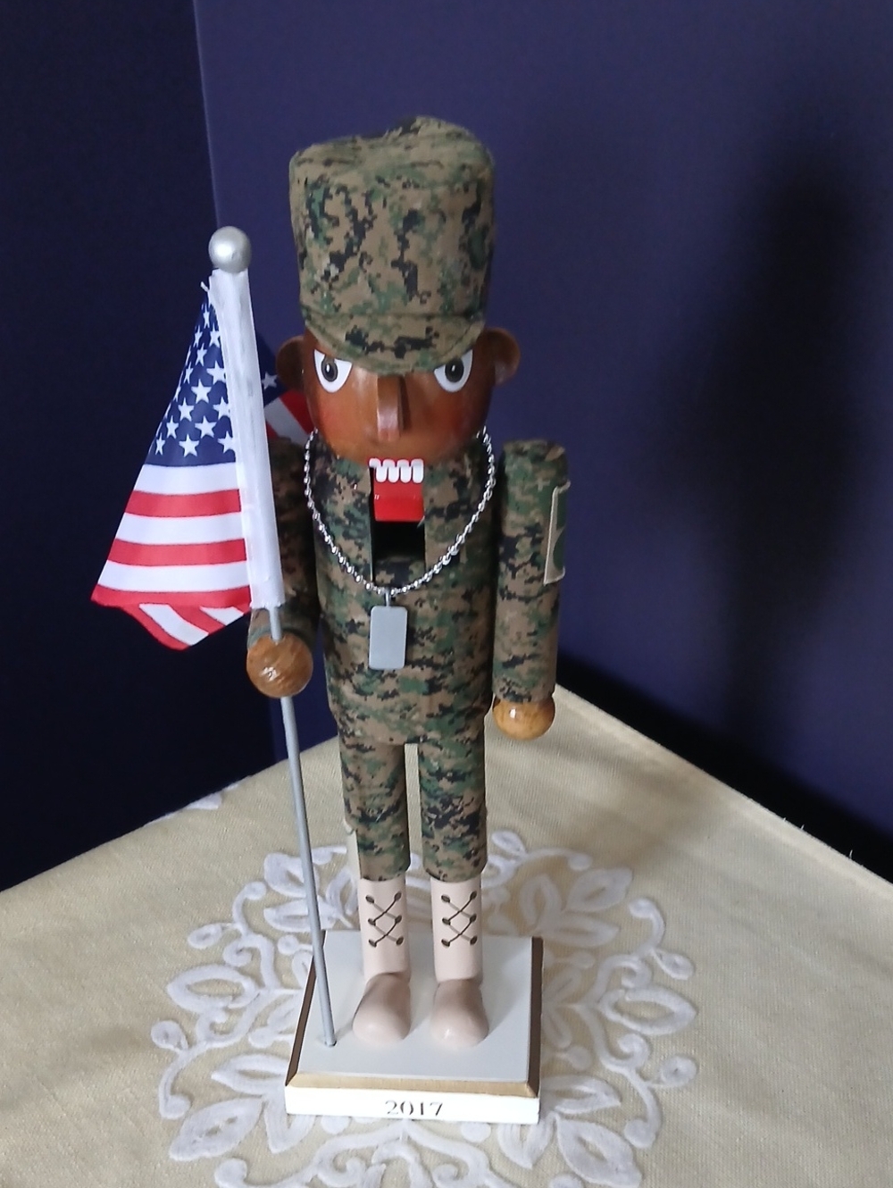 Threshold Camouflage Nutcracker with American Flag 2017
